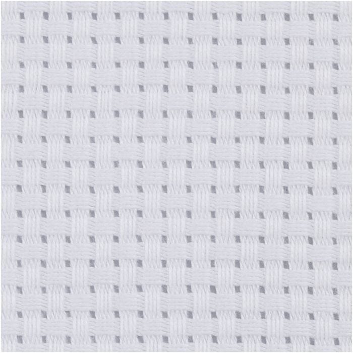 Aida-kangas, koko 50x50 cm, 35 ruutua per 10 cm, valkoinen, 1 kpl
