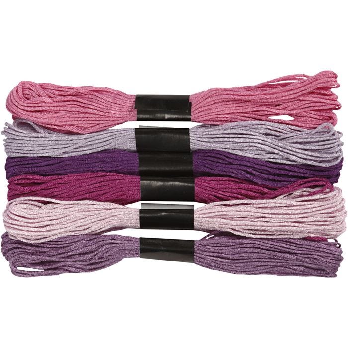 Kirjontalanka, paksuus 1 mm, violetti, 6 kerä/ 1 pkt