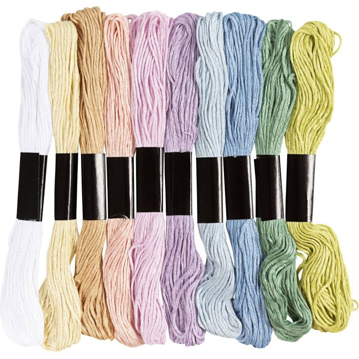 Kirjontalanka, paksuus 1 mm, pastellivärit, 10x8 m/ 1 pkt