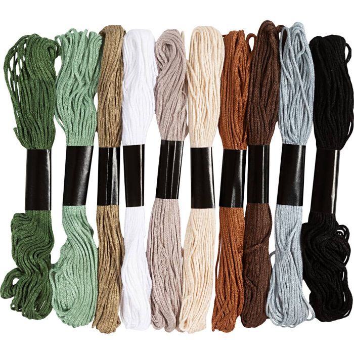 Kirjontalanka, paksuus 1 mm, Luonnon värit, 10x8 m/ 1 pkt