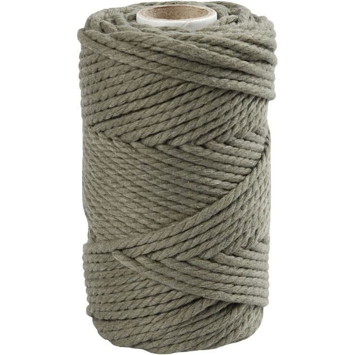 Makrameenyöri, Pit. 55 M, halk. 4 mm, sammaleenvihreä, 330 g/ 1 rll