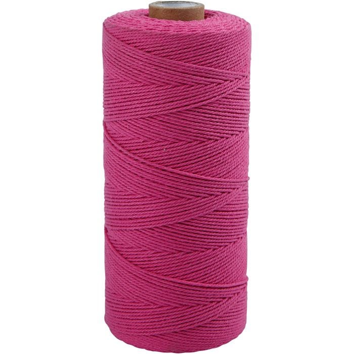 Makrameenyöri, Pit. 315 M, paksuus 1 mm, ohut laatu 12/12, pinkki, 220 g/ 1 kerä