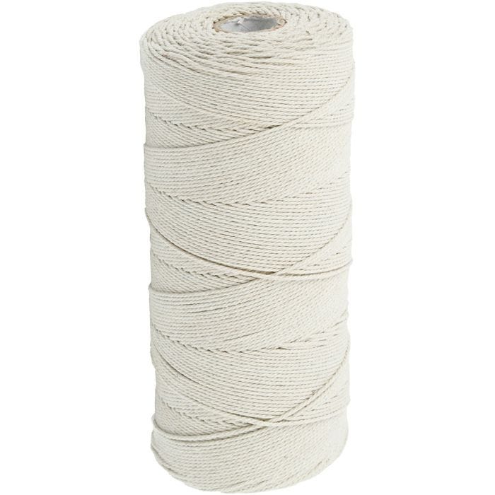 Makrameenyöri, Pit. 315 M, paksuus 1 mm, ohut laatu 12/12, vaalea natural, 220 g/ 1 kerä