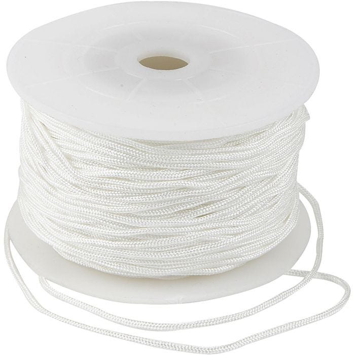 Makrameenyöri, paksuus 1,8 mm, valkoinen, 50 m/ 1 rll