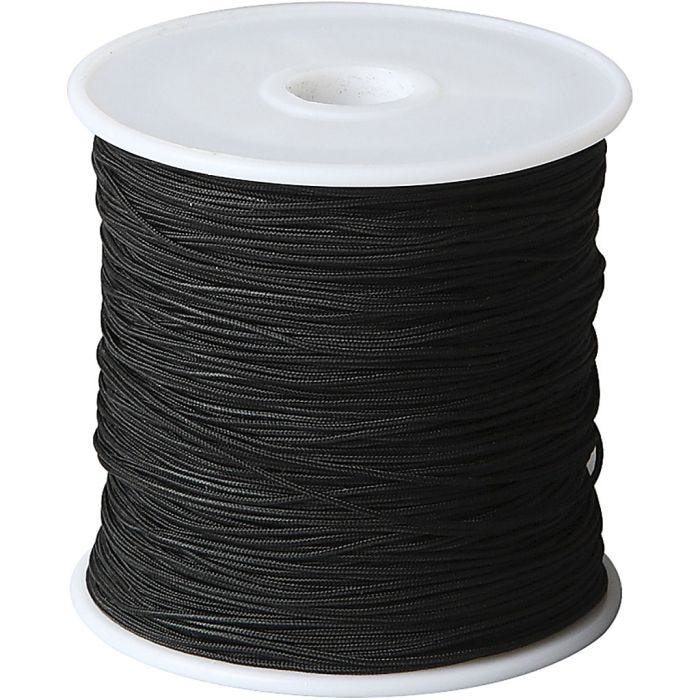 Makrameenyöri, paksuus 0,8 mm, musta, 50 m/ 1 rll