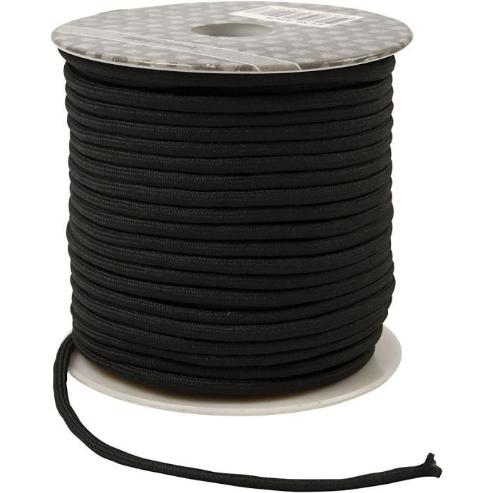 Makraményöri, paksuus 4 mm, musta, 40 m/ 1 rll