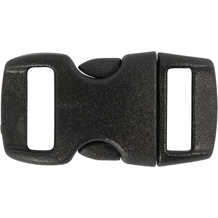 Muovilukko, Pit. 29 mm, Lev: 15 mm, aukon koko 3x11 mm, musta, 4 kpl/ 1 pkt