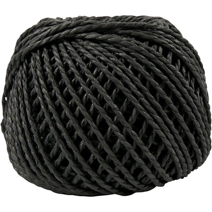 Paperinaru, paksuus 2,5-3 mm, musta, 150 g, 40 m/ 1 kerä