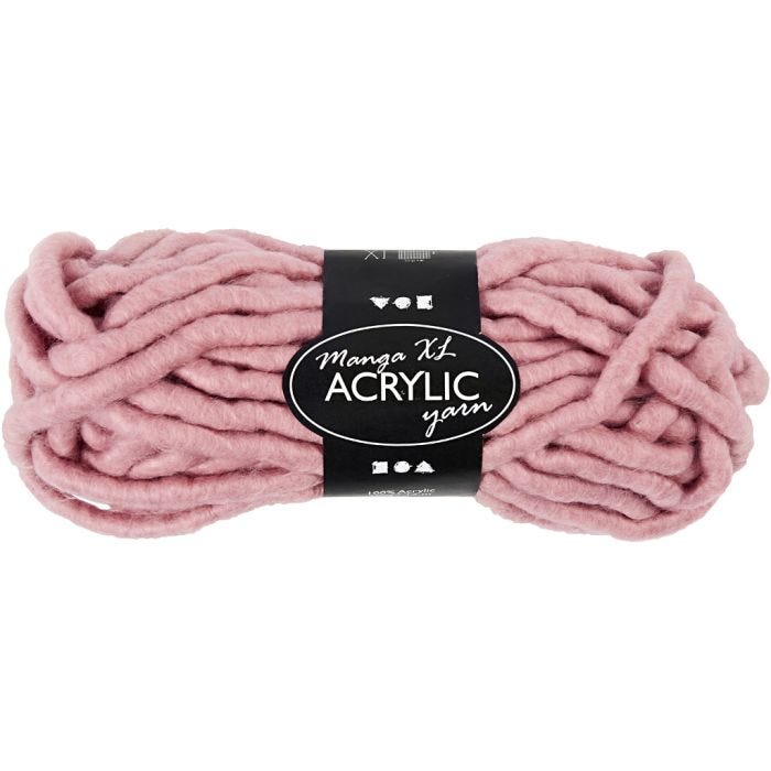 Paksu Akryylilanka, Pit. 17 M, koko manga, rosa, 200 g/ 1 kerä