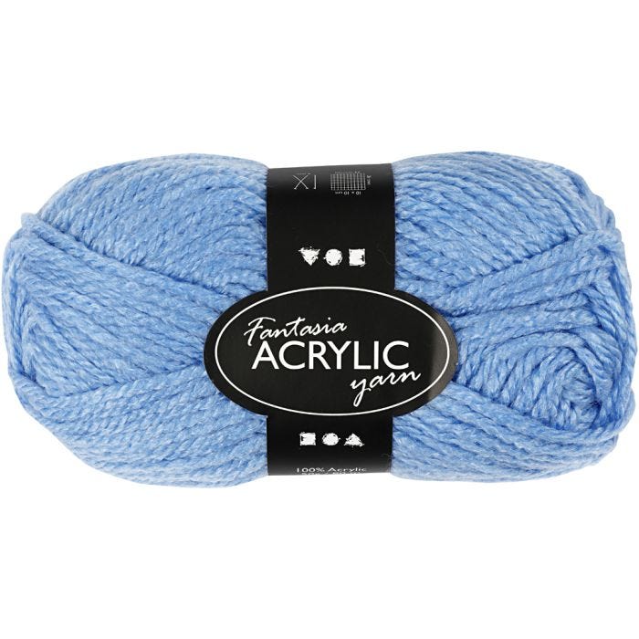 Fantasia-akryylilanka, 80 M, sininen, 50g/ 1 kerä