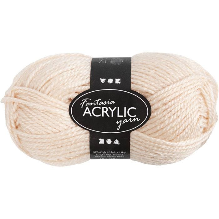 Fantasia-akryylilanka, Pit. 80 M, vaalea puuteri, 50 g/ 1 kerä