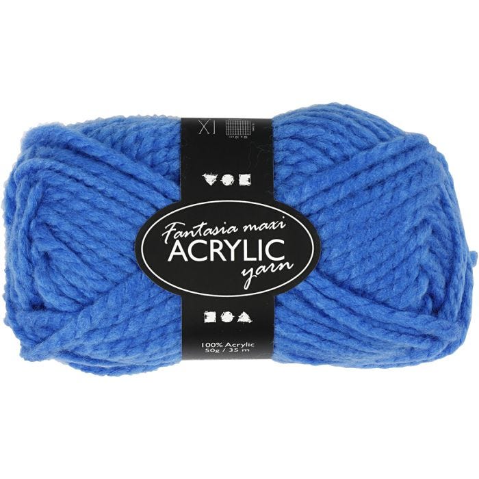 Fantasia-akryylilanka, Pit. 35 M, Maxi, sininen, 50g/ 1 kerä