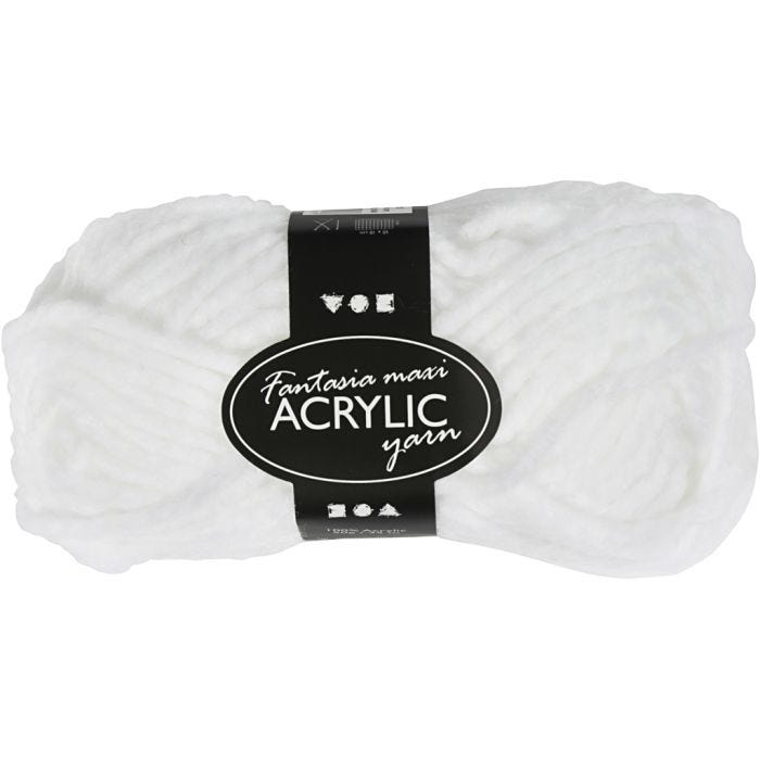 Fantasia-akryylilanka, Pit. 35 M, Maxi, valkoinen, 50 g/ 1 kerä