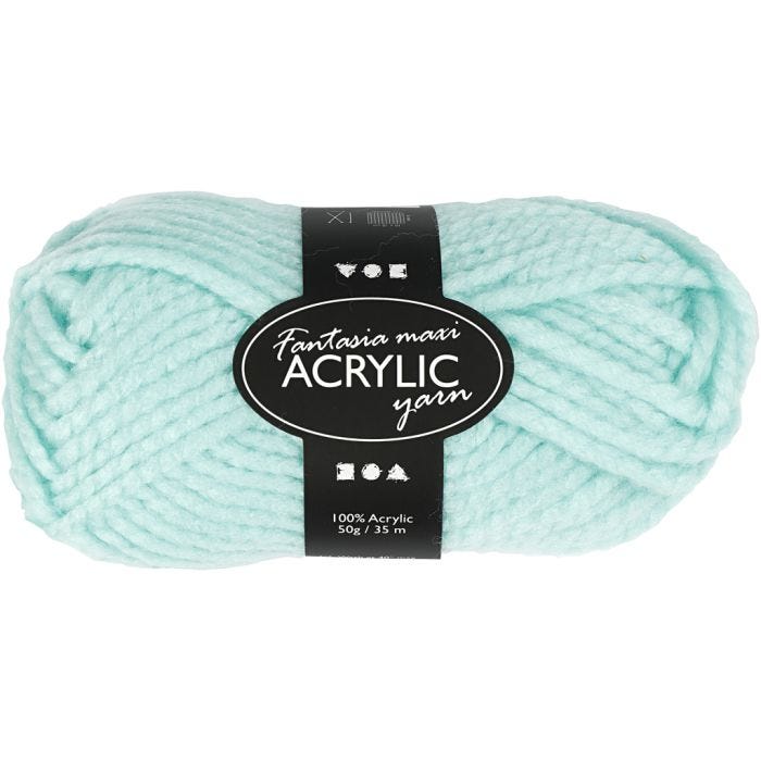 Fantasia-akryylilanka, 35 M, Maxi, mintunvihreä, 50g/ 1 kerä