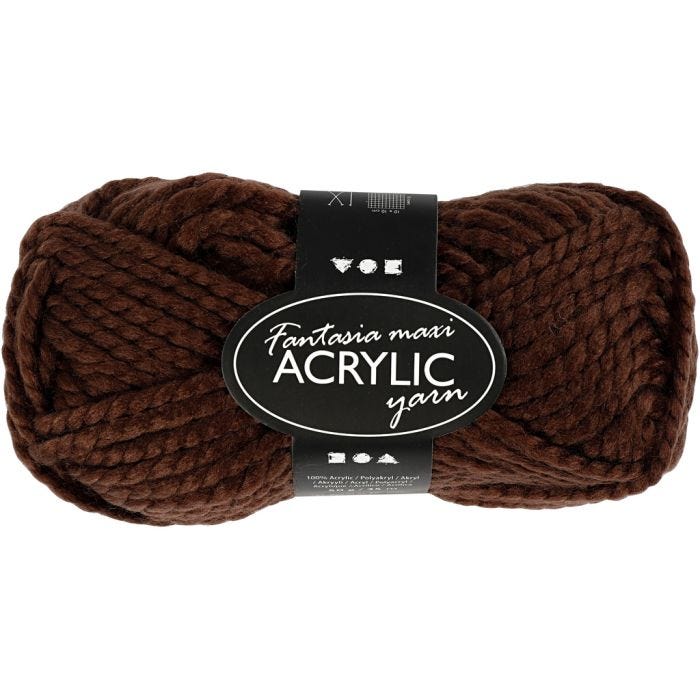 Fantasia-akryylilanka, Pit. 35 M, Maxi, ruskea, 50 g/ 1 kerä