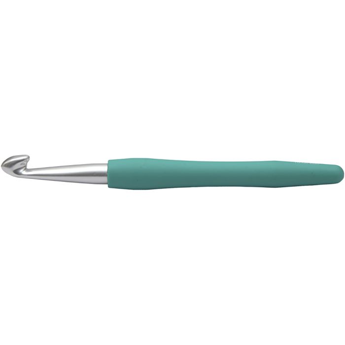 Virkkuukoukku, nro 10, Pit. 16 cm, koko 10 mm, vihreä, 1 kpl