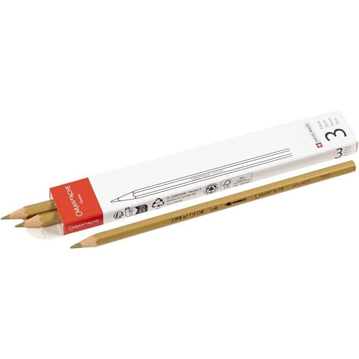 CARAN D’ACHE , kulta, 3 kpl/ 1 pkt