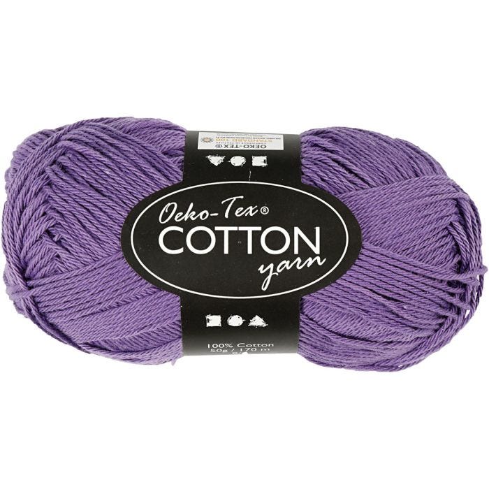 Puuvillalanka, nro 8/4, Pit. 170 M, violetti, 50 g/ 1 kerä