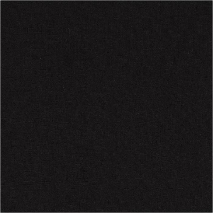 Puuvillakangas, Lev: 145 cm, 140 g, musta, 10 m/ 1 rll