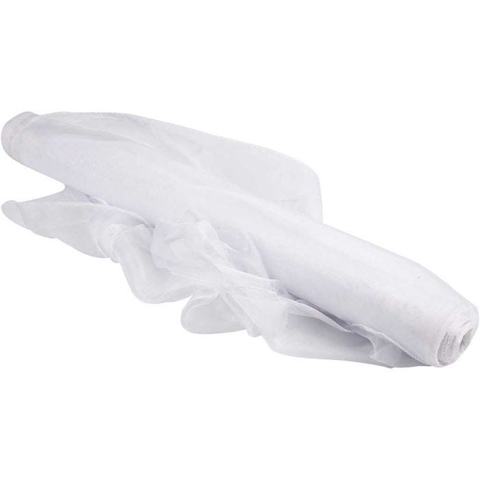 Organza, Lev: 50 cm, valkoinen, 10 m/ 1 rll