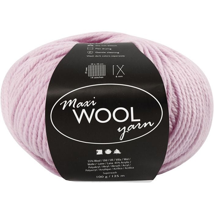 Villalanka, Pit. 125 M, huurrettu rosa, 100 g/ 1 kerä