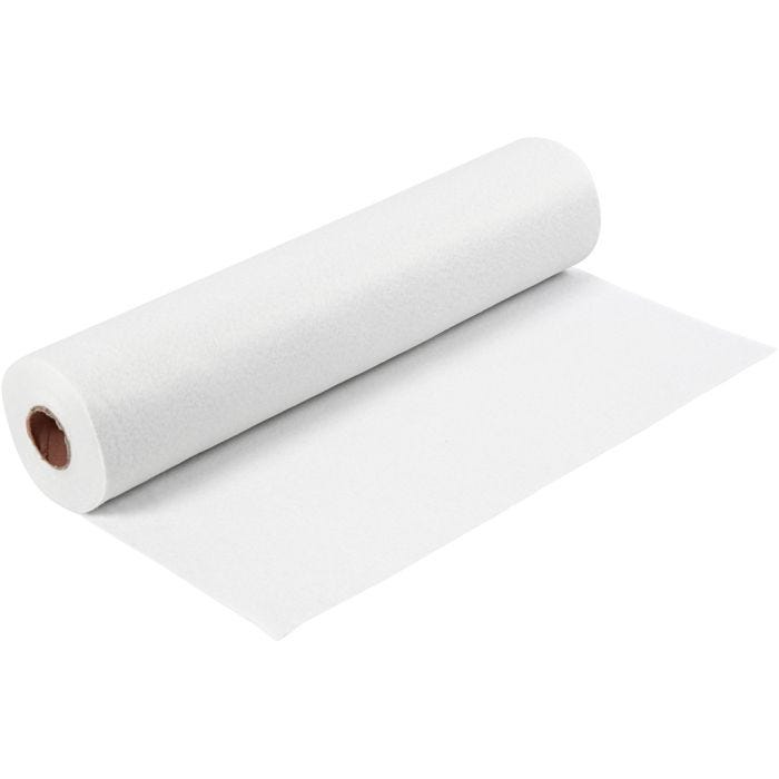 Askarteluhuopa, Lev: 45 cm, paksuus 1,5 mm, 180-200 g, valkoinen, 5 m/ 1 rll