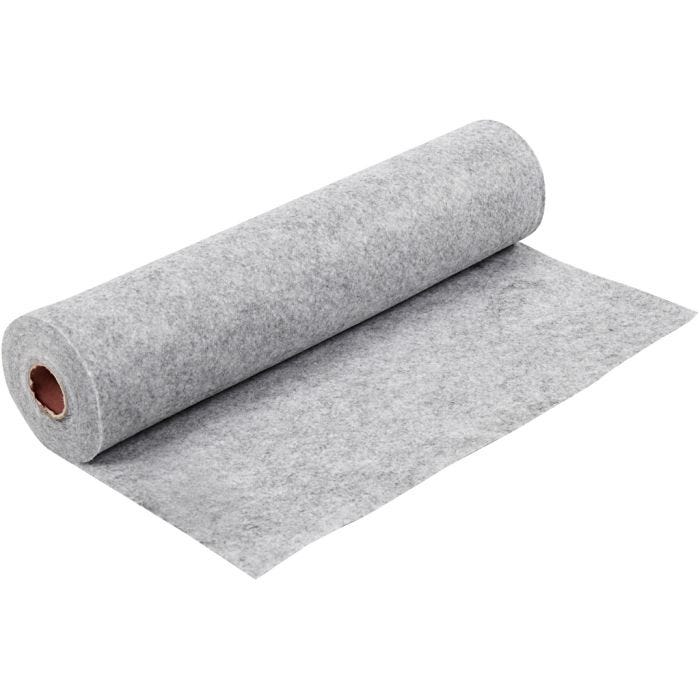 Askarteluhuopa, Lev: 45 cm, paksuus 1,5 mm, meleerattu, 180-200 g, harmaa, 5 m/ 1 rll