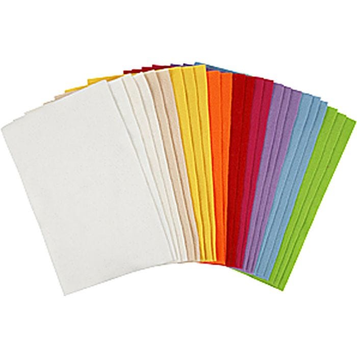 Askarteluhuopa, arkki 20x30 cm, paksuus 1,5 mm, 180-200 g, värilajitelma, 24 laj/ 1 pkt