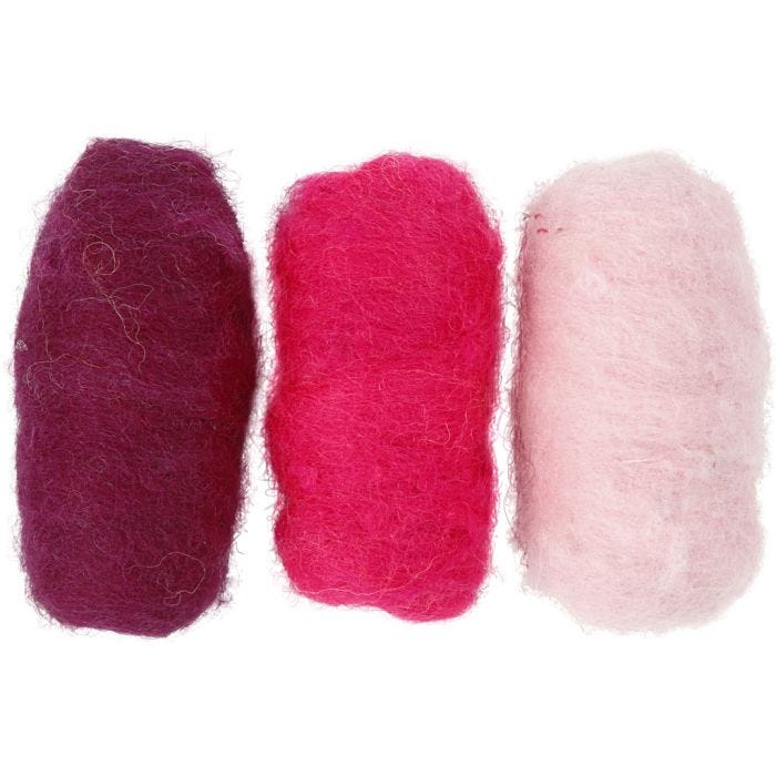 Karstattu Villa, lila/pinkki sävyt, 3x10 g/ 1 pkt