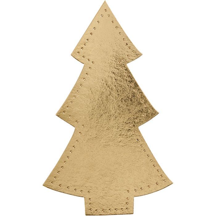Joulukuusi, Kork. 18 cm, Lev: 11 cm, 350 g, kulta, 4 kpl/ 1 pkt