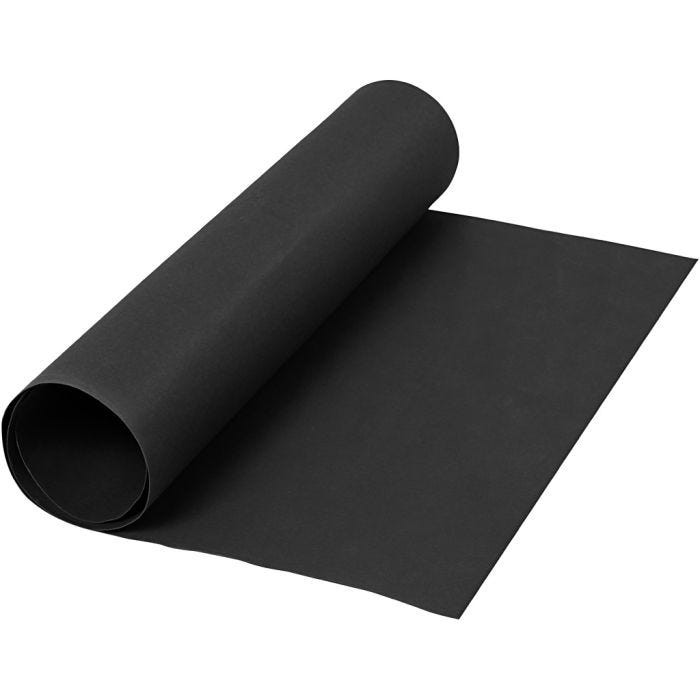 Nahkapaperi, Lev: 50 cm, yksi värillinen, 350 g, musta, 1 m/ 1 rll