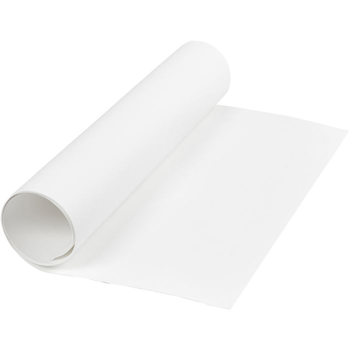 Nahkapaperi, Lev: 50 cm, yksi värillinen, 350 g, valkoinen, 1 m/ 1 rll