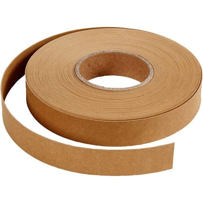 Nahkapaperinauha, Lev: 15 mm, paksuus 0,55 mm, vaaleanruskea, 9.50 m/ 1 rll