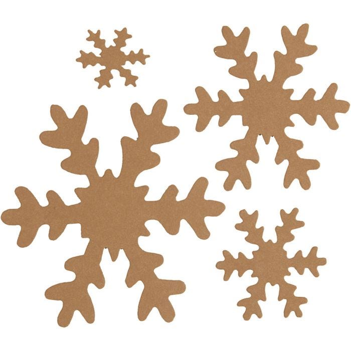 Nahkapaperihiutaleet, halk. 3+5+8+10 cm, 350 g, beige, 16 kpl/ 1 pkt