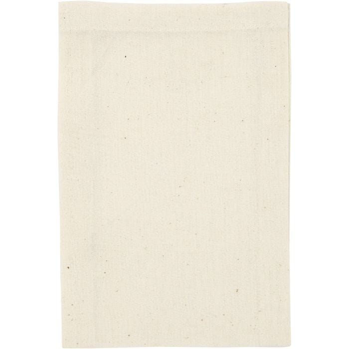 Puuvillapussi, koko 10x15 cm, 115 g, vaalea natural, 4 kpl/ 1 pkt