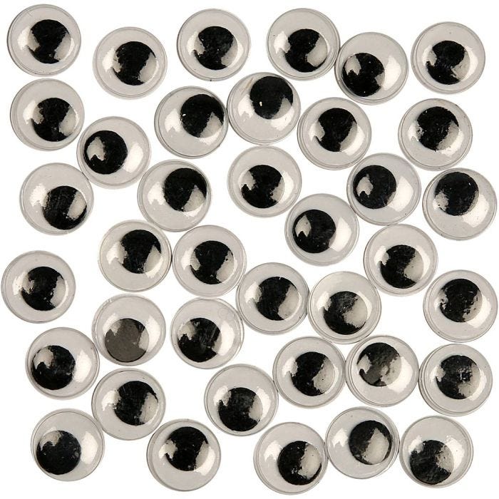 Liikkuvat Silmät, liimattavat, halk. 12 mm, 30 kpl/ 1 pkt