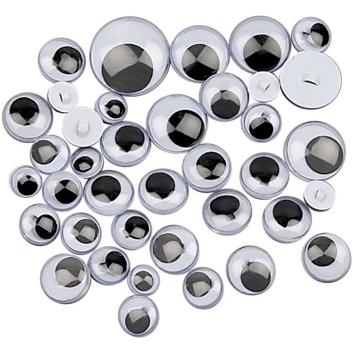 Liikkuvat Silmät, ommeltava, ommeltavat, halk. 8-20 mm, 24 laj/ 1 pkt