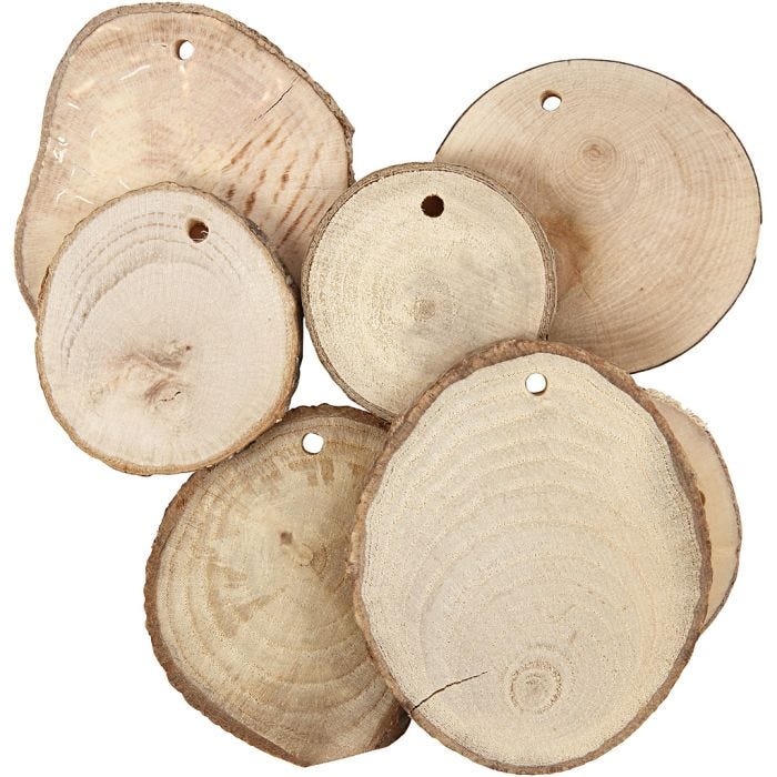 Puukiekot, halk. 40-70 mm, aukon koko 4 mm, paksuus 5 mm, 25 kpl/ 1 pkt