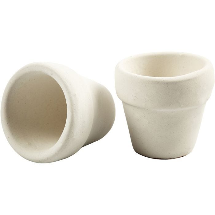 Kukkaruukku, Kork. 4,6 cm, halk. 5,2 cm, valkoinen, 6 kpl/ 1 pkt