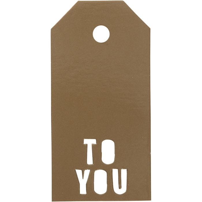 Pakettietiketit, TO YOU, koko 5x10 cm, 300 g, kulta, 15 kpl/ 1 pkt