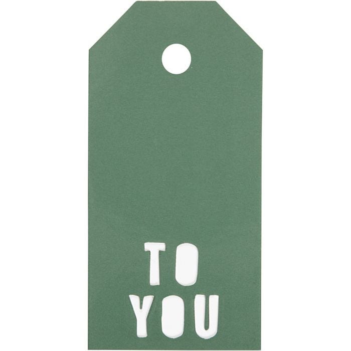 Pakettietiketit, TO YOU, koko 5x10 cm, 300 g, vihreä, 15 kpl/ 1 pkt