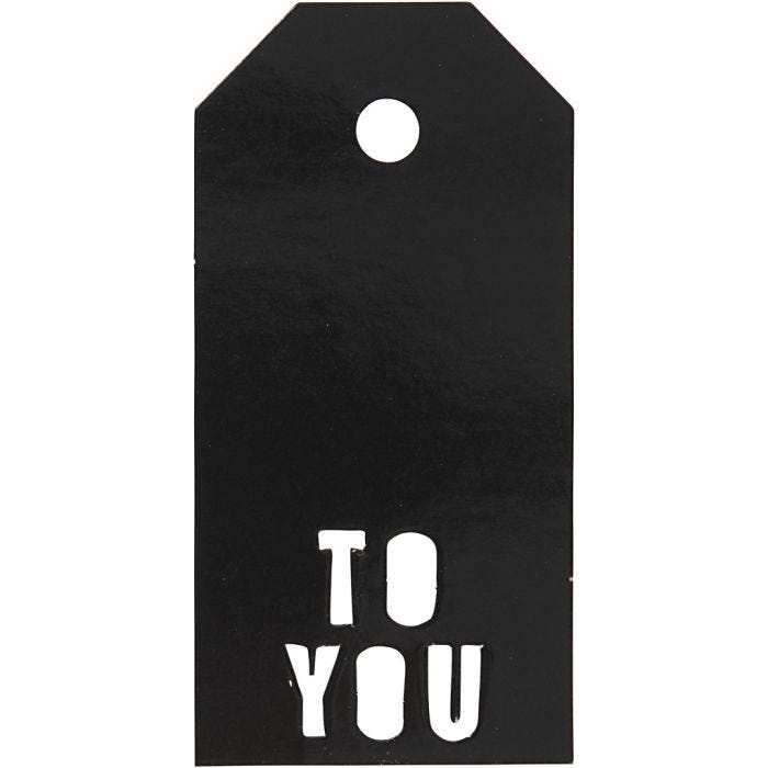 Pakettietiketit, TO YOU, koko 5x10 cm, 300 g, musta, 15 kpl/ 1 pkt