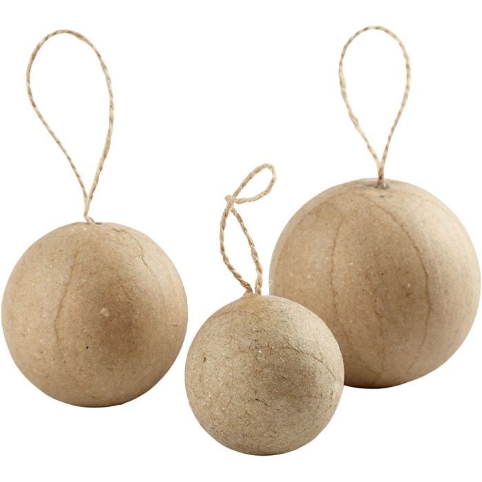 Joulukoristeet , halk. 4+5+6 cm, 6 kpl/ 1 pkt