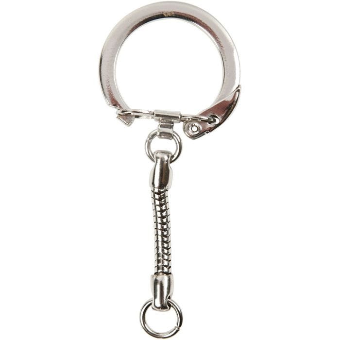 Avainrengas ja ketju, Pit. 6 cm, halk. 2,3 cm, 5 kpl/ 1 pkt
