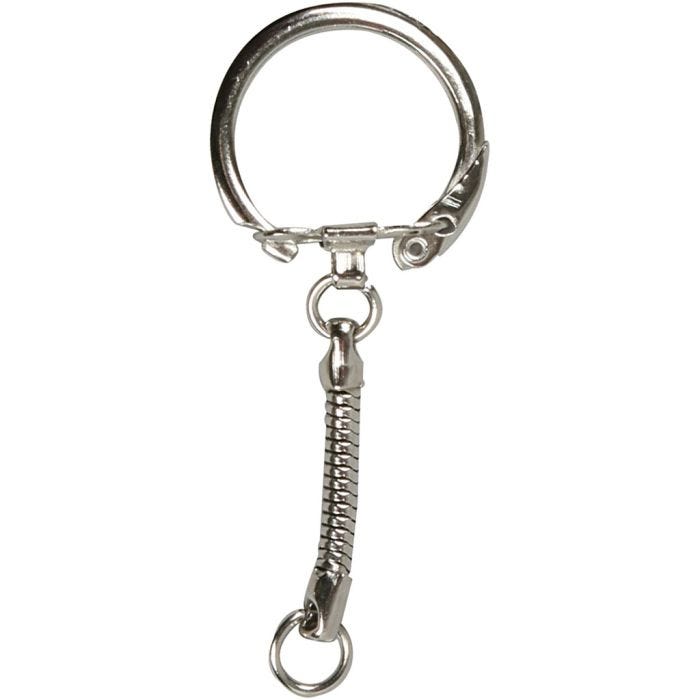 Avainrengas ja ketju, Pit. 6 cm, halk. 2,3 cm, 25 kpl/ 1 pkt