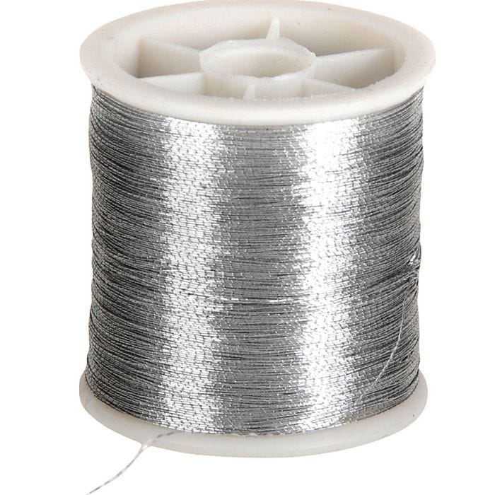 Ompelulanka, 0,15 mm, hopea, 100m/ 1 rll