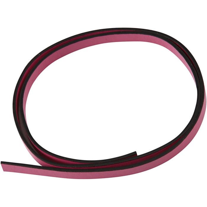 Keinonahkanauha, Lev: 10 mm, paksuus 3 mm, pinkki, 1 m/ 1 pkt