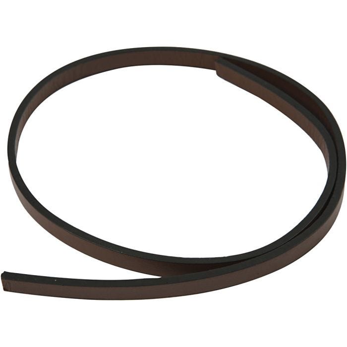 Keinonahkanauha, Lev: 10 mm, paksuus 3 mm, ruskea, 1 m/ 1 pkt