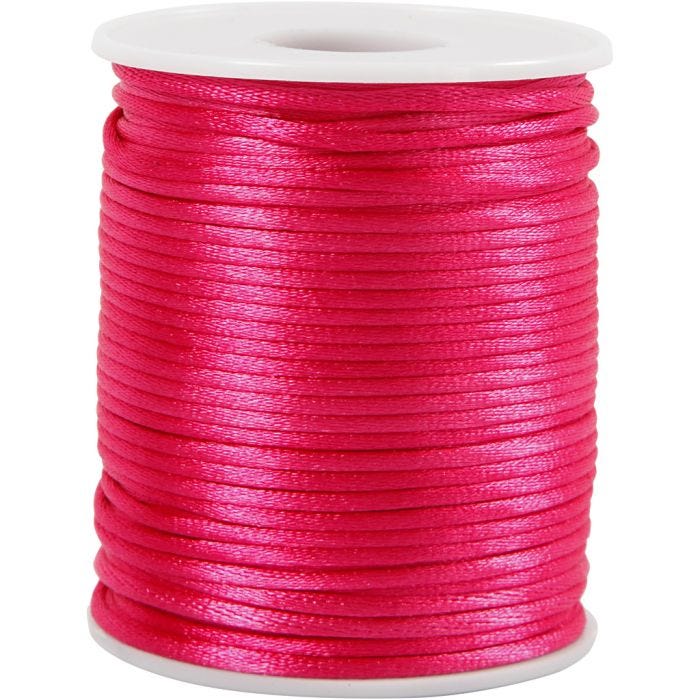 Satiininyöri, paksuus 2 mm, pinkki, 50 m/ 1 rll