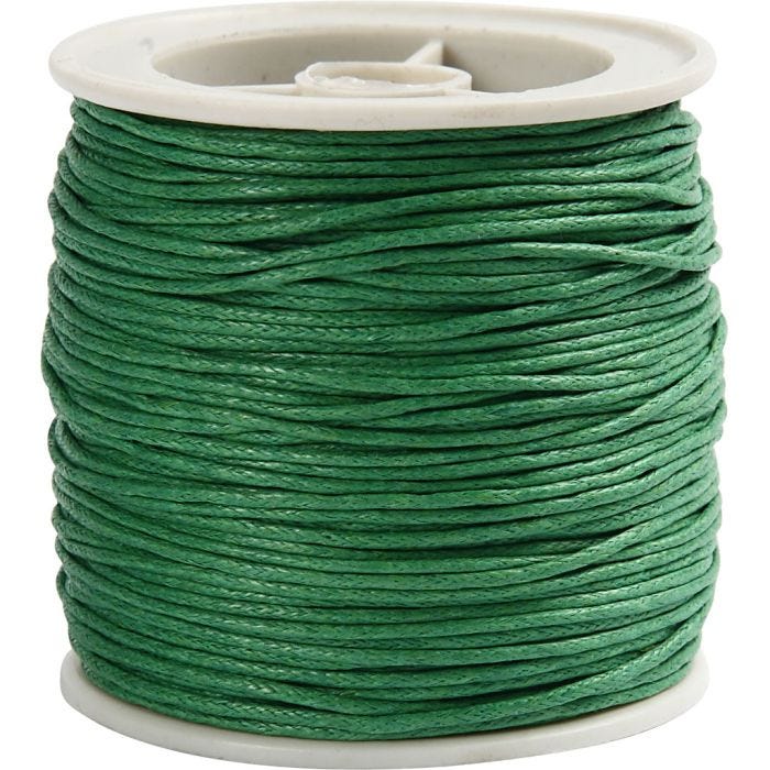Puuvillanyöri, paksuus 1 mm, vihreä, 40 m/ 1 rll